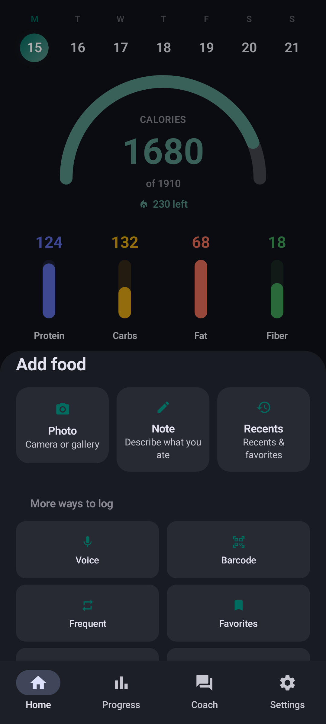 Add food sheet with photo and AI options