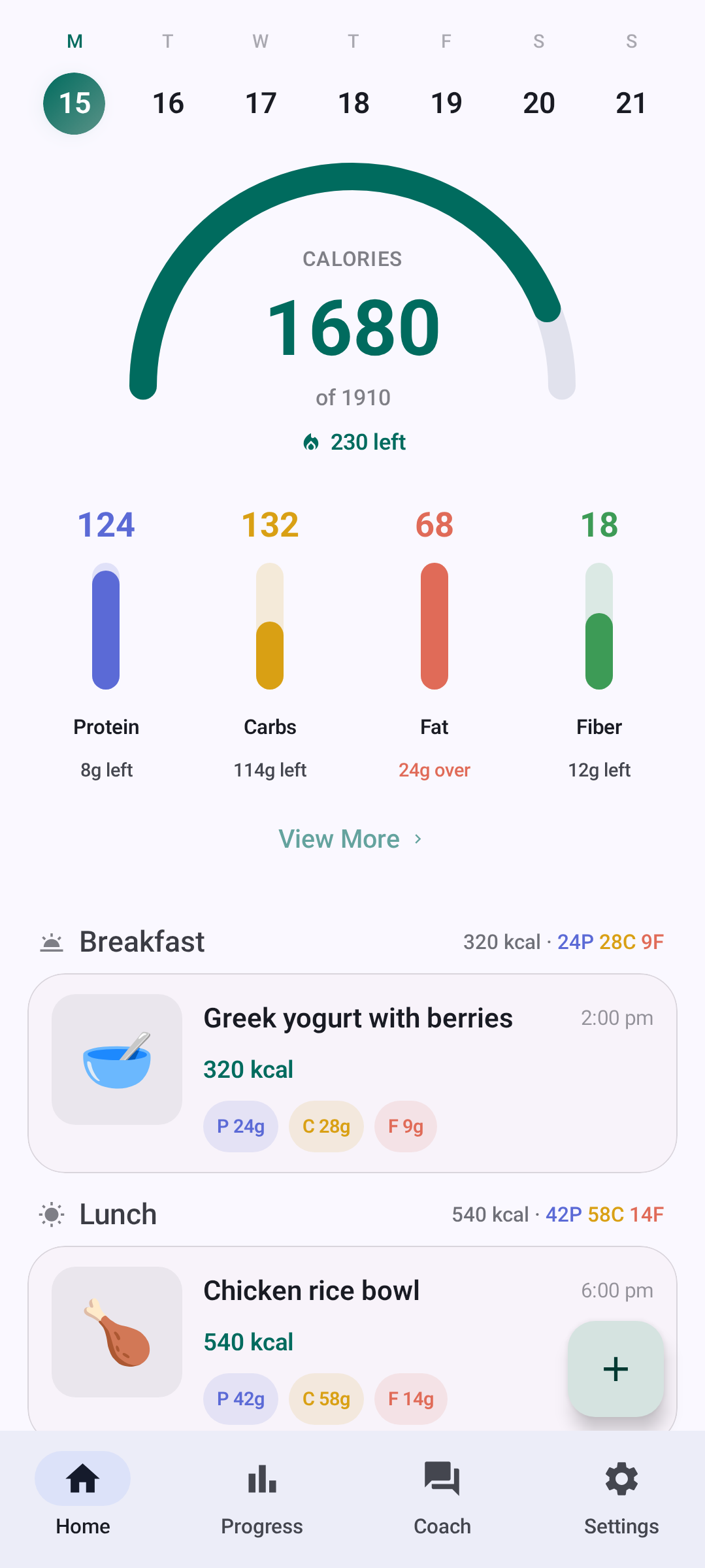 Home in light theme